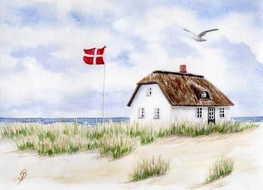Poster DIN-A3 Haus am Strand DK13